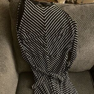 White House Black Market Black and White Striped Dress